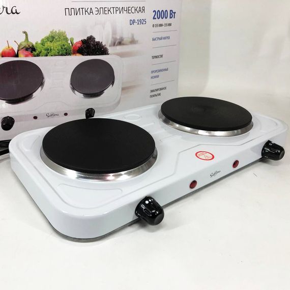 Потужна одноконфорочна електроплита Suntera DP-1925 2000 Вт, Портативна плита електро WQ-97
