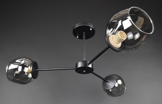 Люстра стельова на 3 лампочки 27291 Чорний 30х67х67 см.