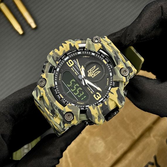 Чоловічий годинник Awarder 001 Тризуб золото Camo Green | Зображення 7
