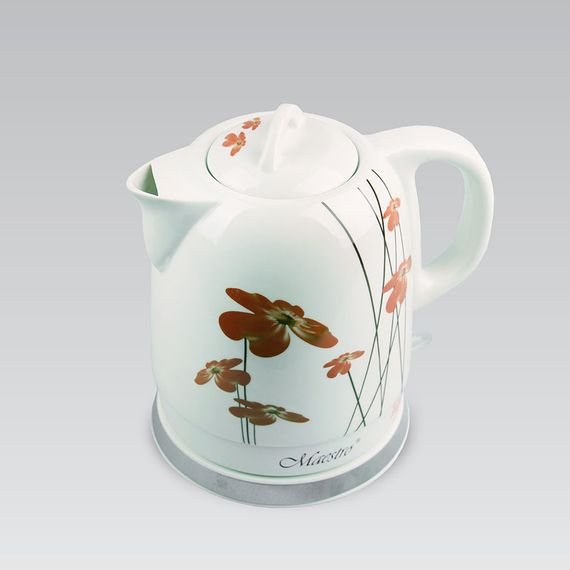 Электрочайник керамический Maestro MR-066-RED FLOWERS, 1.5 л, 1200 Вт | Зображення 1