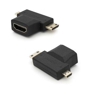 Перехідник mini HDMI (тато) -micro HDMI (тато) -HDMI (мама)