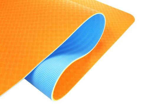 Коврик для йоги и фитнеса U-POWEX TPE Yoga mat Orange/Blue (183х61х0.6) | Зображення 1