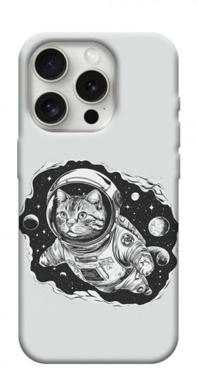 Чохол з картинкою Кіт космонавт для Apple iPhone 16 Pro (6.3")