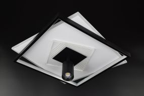 Люстра світлодіодна стельова LED світильник для квартири на стелю лед з пультом 26565 Чорний 10х46х46 см.