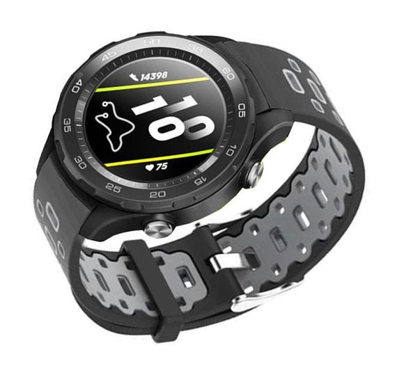 Спортивний ремінець Primo Perfor Classic для годинника Huawei Watch 2 - Black&Grey | Зображення 1