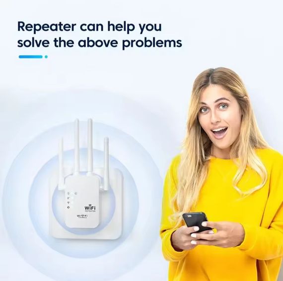 Бездротовий Wi-Fi підсилювач-повторювач (репітер) сигналу 300 Мбіт/с, 2.4 ГГц, з подовженням радіусу дії | Зображення 4