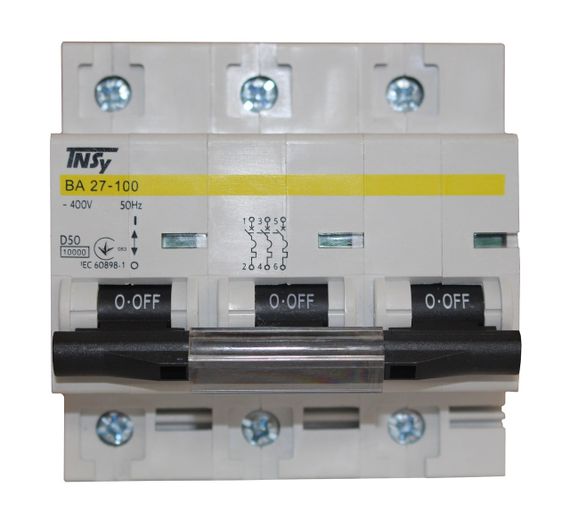 Автоматический выключатель ВА27-100 3Р 50А 10 кА х-ка D Ny95504904 | Зображення 1