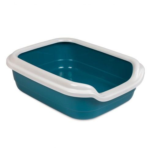 Туалет Природа для кішок з бортиком Comfort 39 x 49 x 15 см (пластик, колір: синій)