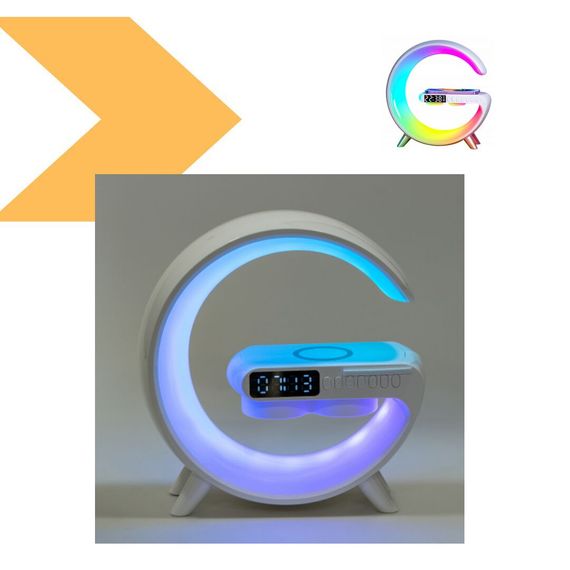 Бездротова зарядна лампа RGB з міні-динаміком XPRO Rgb Нічна лампа з годинником (47579-_377) | Зображення 1