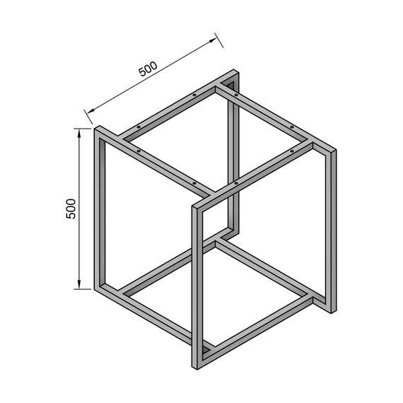 Каркас для журнального столу з металу 500×500mm, H=500mm | Зображення 7