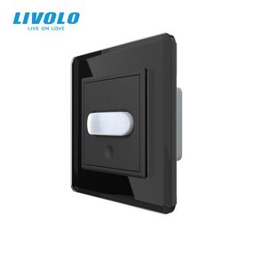 Датчик присутності та руху з автоматичним та ручним керуванням Livolo чорний 2.5D скло