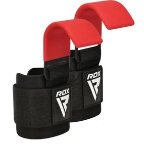 Крюки для тяги на запястья RDX W5 Gym Hook Strap Red Plus (WAN-W5R+)
