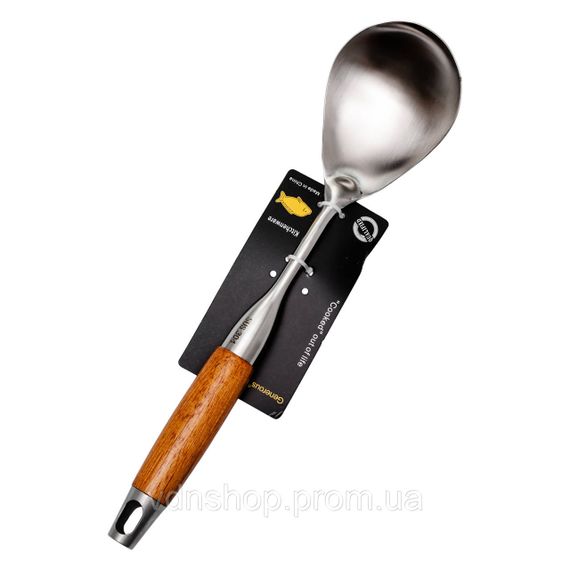 Ложка для риса 32.5 (см) из нержавейки с деревянной ручкой HP-8-42 | Зображення 3