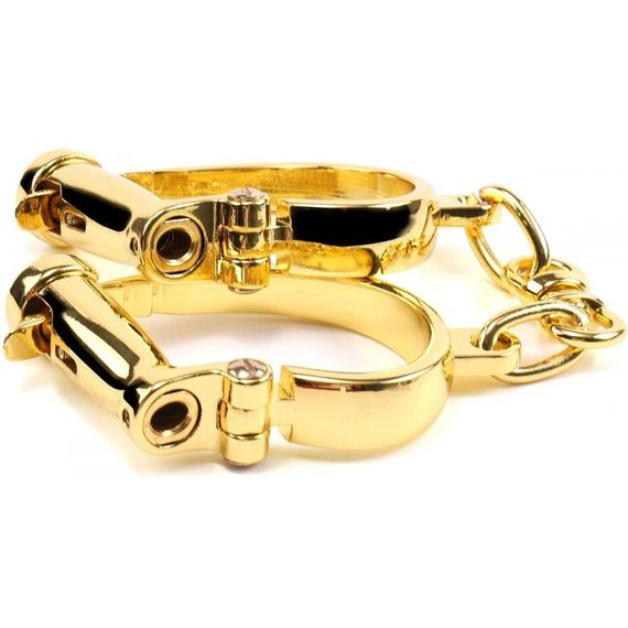 Наручники з коротким ланцюжком, металеві, золоті sexstyle | Зображення 7