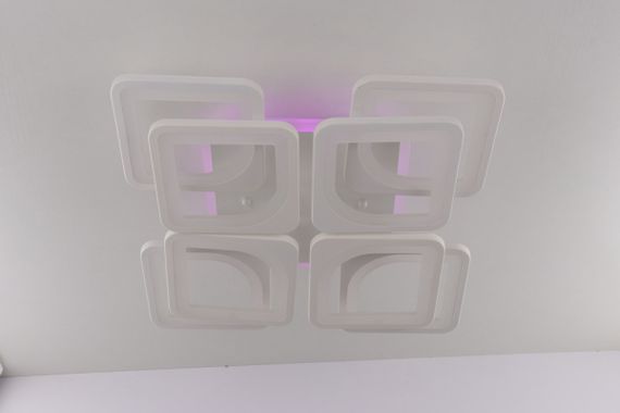 Люстра світлодіодна стельова LED світильник для квартири на стелю лед з пультом 25595 Білий 11х43х43 см. | Зображення 2