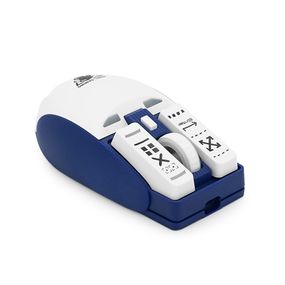 Миша бездротова JEDEL WD149, 1200/2400/3200DPI, 2.4 GHz+Bluetooth 5.0, 3.7V 500mAh, Type-C заряджання. 112x60x40 мм. White/Blue.