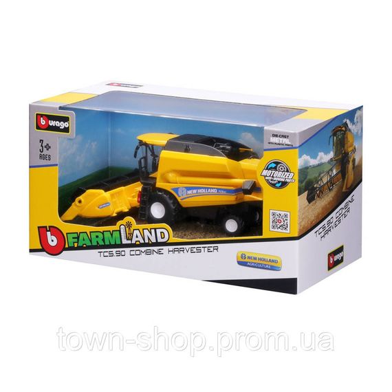 Автомодель Зерноуборочный комбайн "New Holland TC5.90" Bburago 18-31721 с зерновой жаткой | Зображення 5