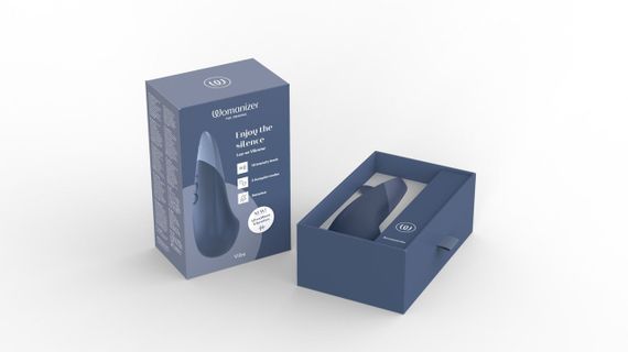 Вібратор для стимуляції клітора безшумний Womanizer Vibe, темно-синій Sex Aura | Зображення 7