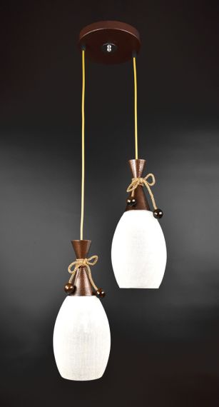 Люстра підвісна на 2 лампочки 25818 Коричневий 50-110х35х35 см.