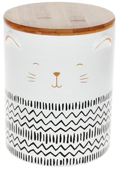 Банка "The Cat" для сипучих продуктів 1200мл, біла кераміка