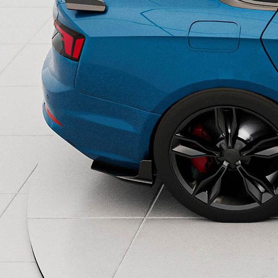 Накладки на задній бампер Flap (для S-Line 2016-2020, Карбон) для Ауди A5 рр | Зображення 1