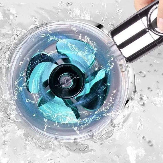 Душевая турболейка высокого давления, водосберегающая насадка для душа c вентилятором с уникальным рисунком | Зображення 5