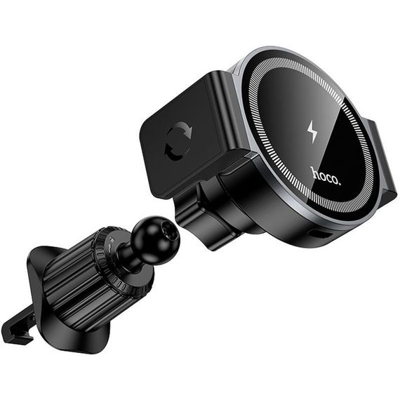 Автодержатель с БЗУ Hoco HW35 Power 15W (air outlet) Black | Зображення 3