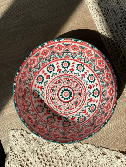 Салатник Olens Тригір'я 102-602-8 18х8 см 900 мл червоний | Зображення 1