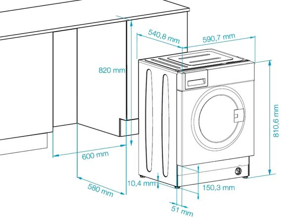 Встраиваемая стир. маш. Beko WITC7612B0W - 55см./7 кг./1200 об/15 программ/LED дисплей/А+++ (WITC7612B0W) | Зображення 1