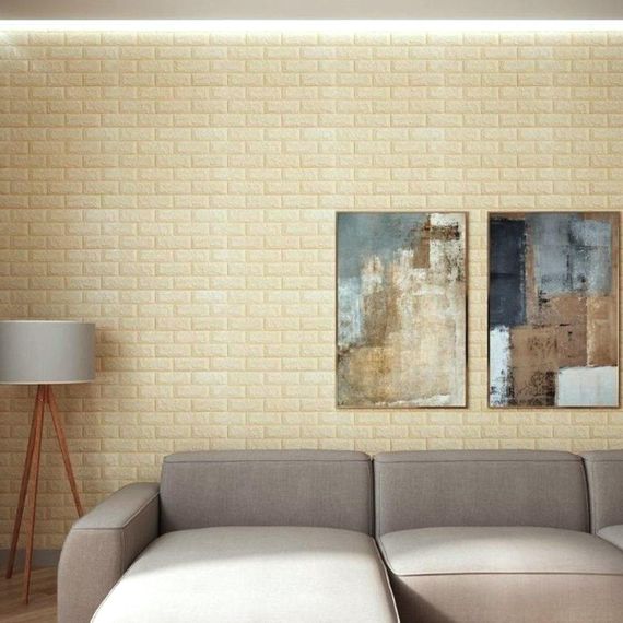 Самоклеюча 3D панель під бежеву цеглу в рулоні 20000x700x3мм (R009-3-20) SW-00001195 | Зображення 6