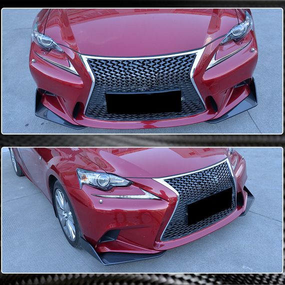 Накладки на передній бампер Flap (для F-Sport 2013-2016, Карбон) для Lexus IS 2013- рр | Зображення 2