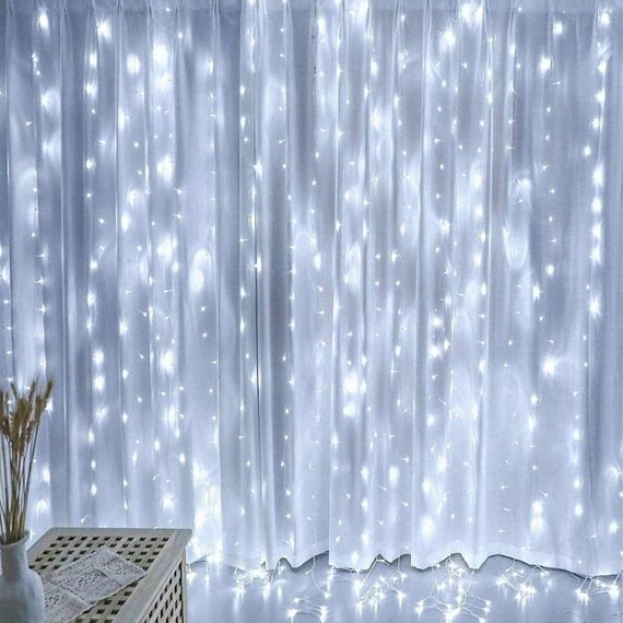 Гірлянда Водоспад від мережі 3х3 м, 480LED, Xmas, Холодний білий / Новорічна світлодіодна гірлянда штора