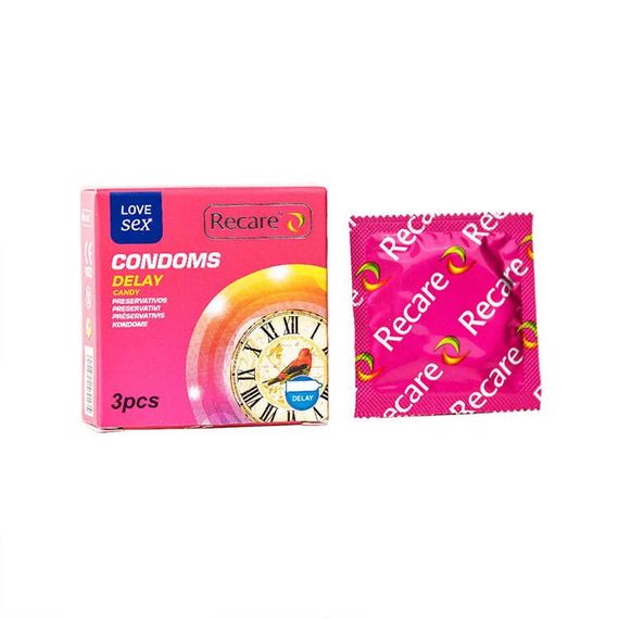 Презервативы Recare Delay Candy Condoms 3 шт, пролонгировочный эффект, конфетный аромат | Зображення 1