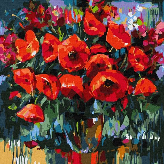 Картина за номерами "Макова ніжність" ©BOND Tetiana Ідейка KHO3231 40х40 см