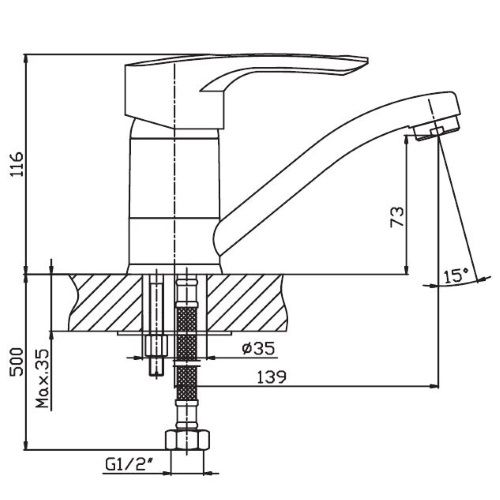 Змішувач для кухні Haiba HANSBERG 004 матовий HB0188 | Зображення 1