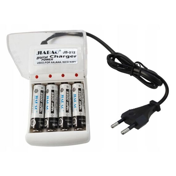 Зарядний пристрій для акумуляторів АА та ААА + 4 акумулятори ААА (1,2В, 600мАч), Jiabao JB-212 / Зарядка для акумуляторниїх | Зображення 8