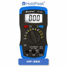 Мультиметр HoldPeak HP-36K компактний цифровий (4000 відліків 1000В 10А AC/DC 40МОм 4000мкФ 1000°C 10МГц)
