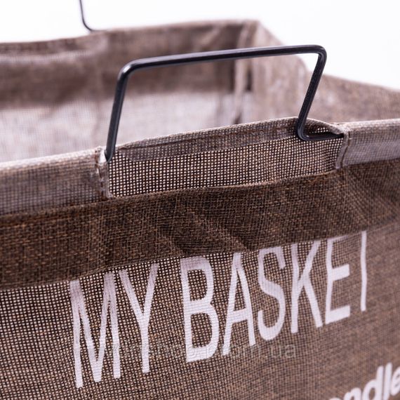 Корзина для белья на подставке 36×32×52 (см) мягкая Коричневая HP-41-11HAKI | Зображення 4