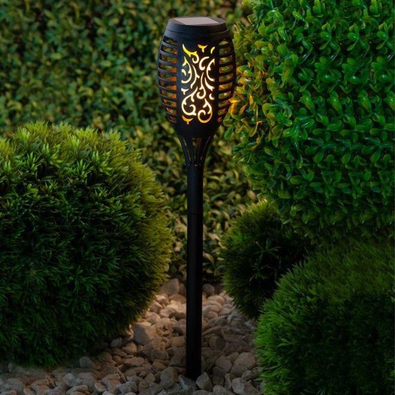 Садовый фонарь 52см, на солнечной батарее с эффектом пламени, Solar flame led light sensor activated / | Зображення 3