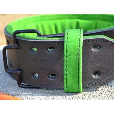 Атлетический пояс MadMax MFB-302 Quick Release Belt шкіряний Black/Green L (MFB-302_L) | Зображення 8