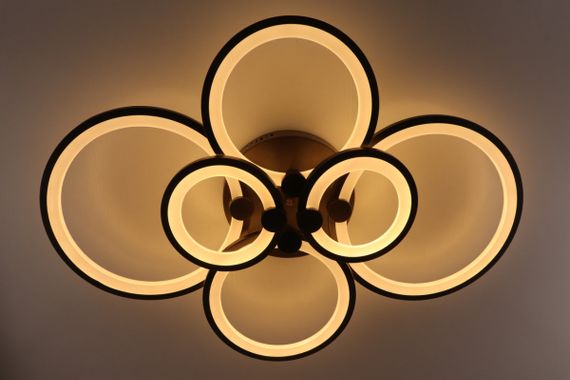 Люстра світлодіодна стельова LED світильник для квартири на стелю лед з пультом 25588 Коричневий 12х58х80 см. | Зображення 5