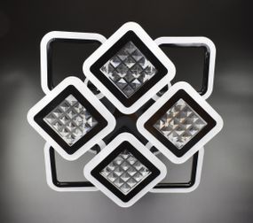 Люстра світлодіодна стельова LED світильник для квартири на стелю лед з пультом 26122 Чорний 11х54х62 см.