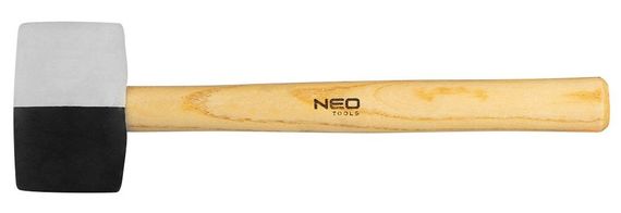 Киянка NEO, черно-белая, боек 58 мм, 450 г, рукоятка деревянная (25-067)