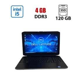 Ноутбук Б-клас Dell Latitude E5530 / 15.6" (1366x768) TN / Intel Core i5-3210M (2 (4) ядра по 2.5 - 3.1 GHz) / 4 GB DDR3 / 120 GB SSD / Intel HD Graphics 4000 / WebCam б/в