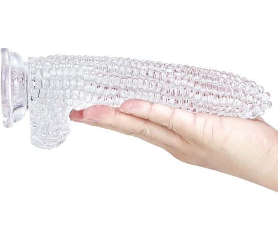 Прозорий фалоімітатор із присоскою Corn Crystal Touch реалістична стимуляція 20 см | Зображення 2