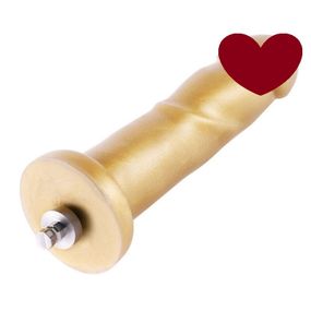 Золотой фаллоимитатор Hismith 6.8″ Golden Silicone Dildo, система KlicLok sexstyle