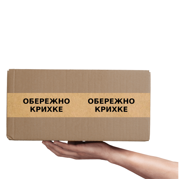 Скотч этикетка крафт "Обережно крихке 02"​​​, 50х294 мм (100 шт/рулон) с принтом, самоклеющаяся Viskom | Зображення 3