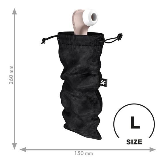 Мішечок для секс-іграшок Satisfyer Treasure Bag L, чорний, на шнурку Sex Aura