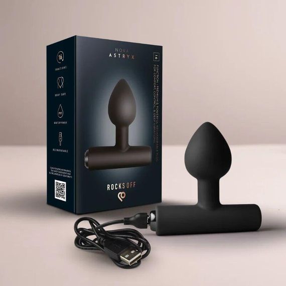 Анальна вібропробка Rocks Off NOVA Astryx Black Sex Aura | Зображення 1