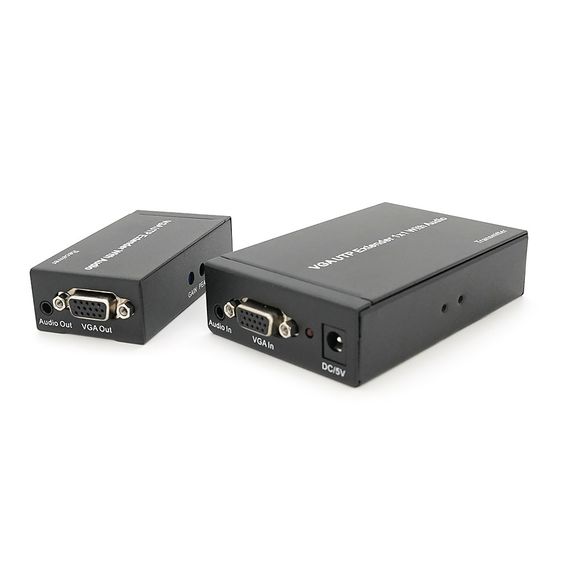 Активний подовжувач VGA сигналу до 300m по витій парі Cat5e / 6e, 1080P, Black, BOX | Зображення 2